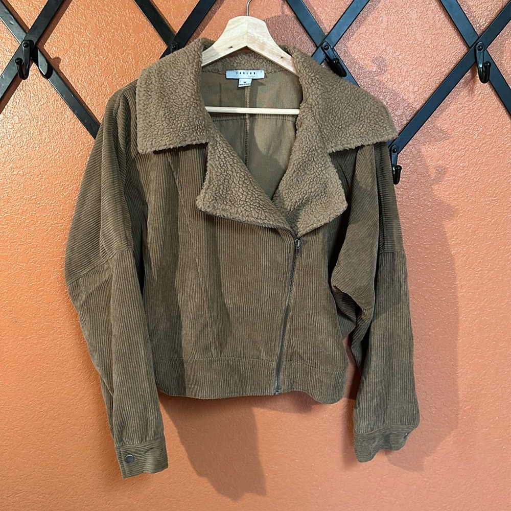 Brown Corduroy and Faux Fur Jacket